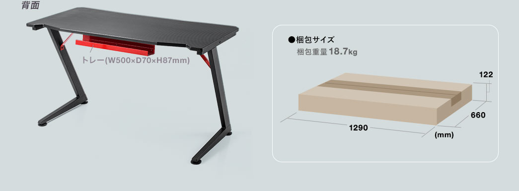 背面 梱包サイズ