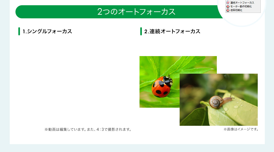 2つのオートフォーカス