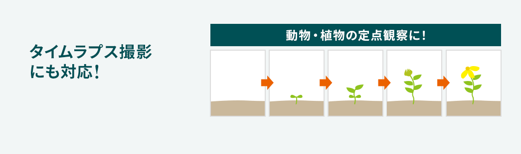 タイムラプス撮影にも対応！