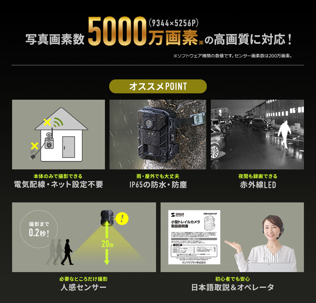 写真画素数5000万画素の高画質に対応!