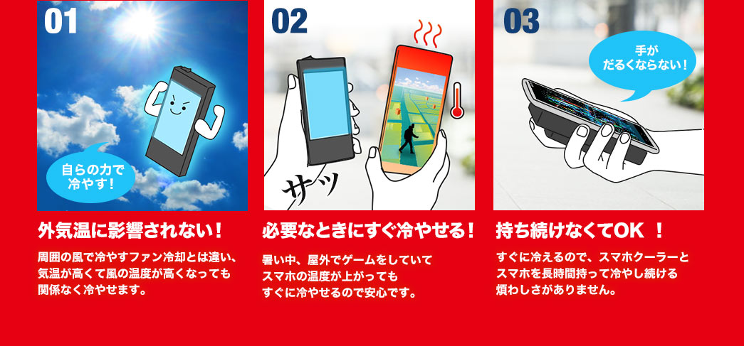 外気温に影響されない 必要なときにすぐ冷やせる