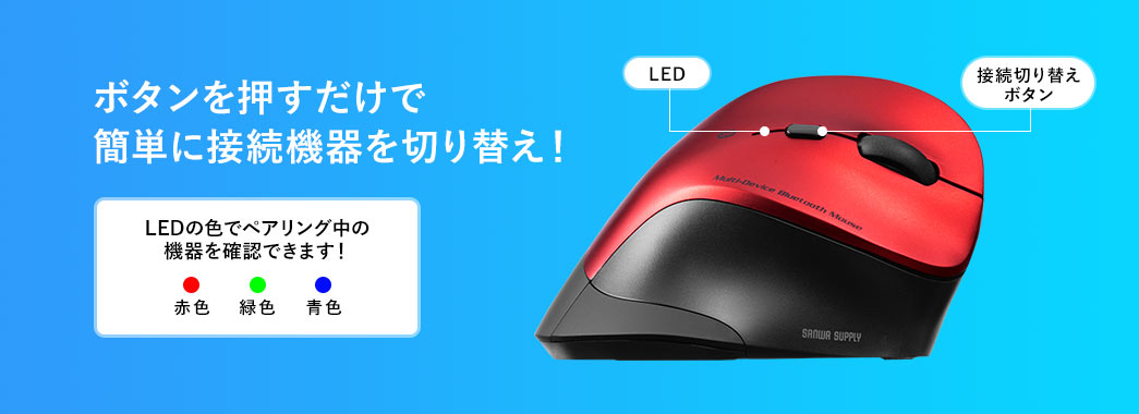 ボタンを押すだけで簡単に接続機器を切り替え！