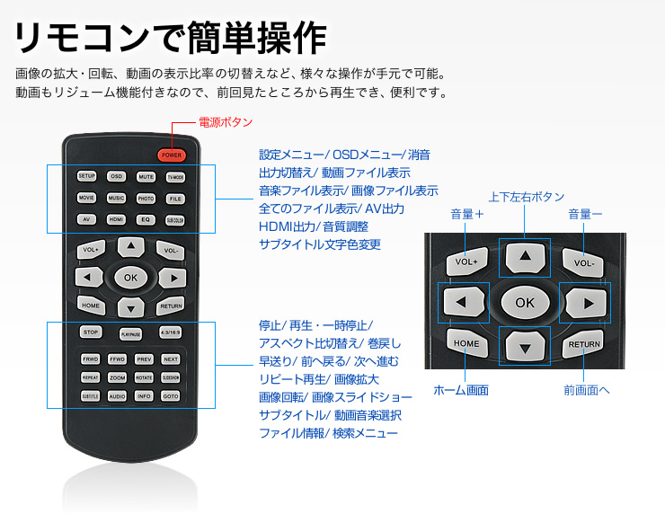 リモコンで簡単操作