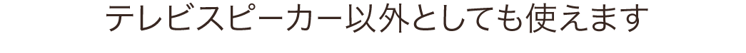 テレビスピーカー以外としても使えます