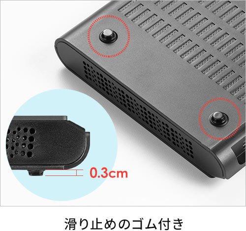 滑り止めのゴム付き