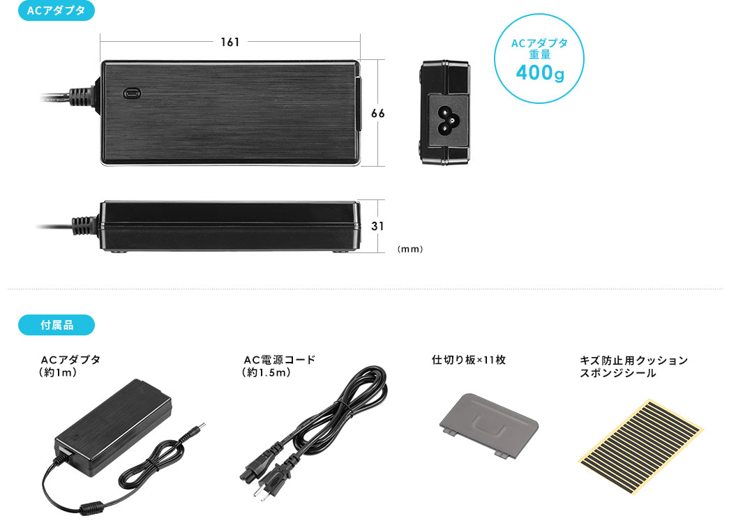 ACアダプタ 付属品