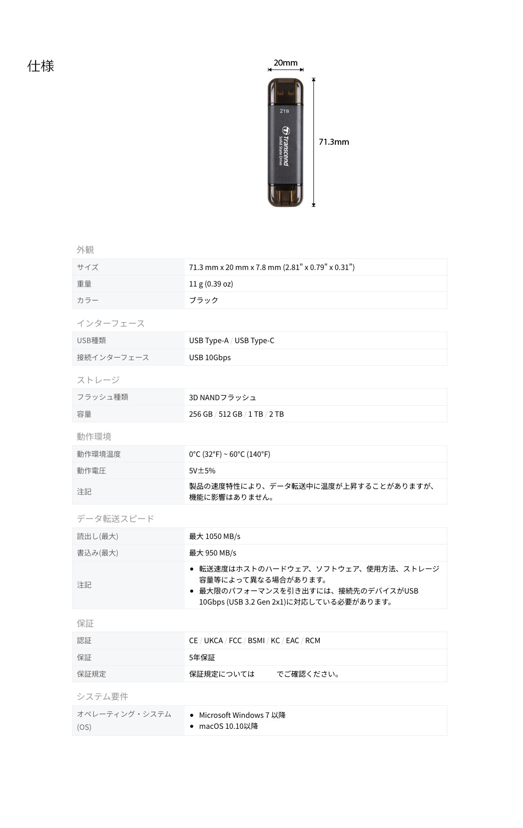 仕様