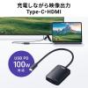 【アウトレット】USB Type-C HDMI 変換アダプタ 8K/60Hz 4K/144Hz HDR USB PD100W ケーブル長20cm ブラック