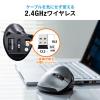 エルゴマウス ワイヤレス 充電式 ブルーLED 5ボタン 静音ボタン