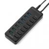 【在庫限り】充電ポート付きUSBハブ 7ポート 充電ポート×3 個別スイッチ USB3.1 Gen1 Aコネクタ接続 セルフパワー