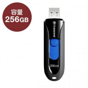 USBメモリ 256GB USB3.1 Gen1 キャップレス スライド式 JetFlash 790 ブラック PS4動作確認済 Transcend