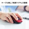 ワイヤレスマウス 5ボタン ブルーLEDセンサー DPI切替 ラバーコーティング ブラック