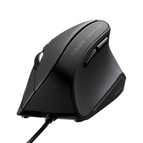 抗菌エルゴノミクスマウス 有線 USB接続 静音ボタン