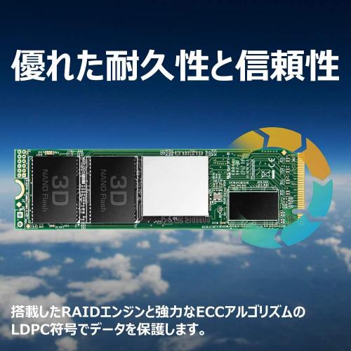 メモリダイレクト/M.2 SSD 256GB PCIe NVMe 1.3準拠 Gen3×4 3D NAND