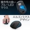 ワイヤレスキーボード・マウスセット(小型・テンキーレス・USB接続・メンブレン・静音ブルーLEDマウス・ブラック)