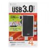 【アウトレット】コネクタが回る USBハブ USB3.0 USB A×4 バスパワータイプ ブラック