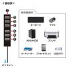 USBハブ USB2.0 USB A×7 セルフパワータイプ ブラック 固定用 面ファスナー付き