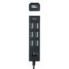 スイッチ付きUSBハブ USB 2.0 USB A×7 セルフパワー ブラック