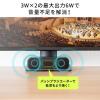 USBスピーカー 小型 パソコン用 モニター下 6W コンパクト 2mロングケーブル シンプルデザイン