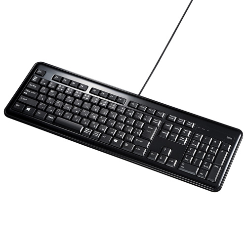 USBハブ付キーボード ブラック