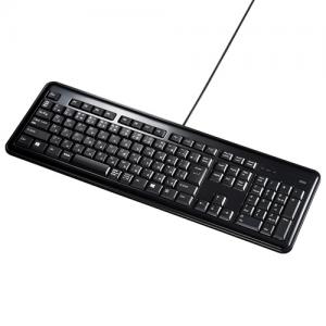 USBハブ付キーボード ブラック