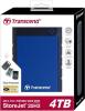 耐衝撃 ポータブルHDD 4TB USB3.0 Transcend StoreJet 25H3B ブルー