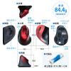 Bluetoothエルゴマウス 縦型 マルチペアリング 静音ボタン 乾電池式 レッド
