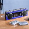 レトロ風ラジカセ 80年代デザイン USBメモリ SDカード 再生/録音 Bluetooth対応 ブルー