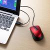 静音マウス 5ボタン 有線 USB A接続 レッド