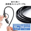 【値下げ品】4in1 USB2.0ケーブル PD60W対応 Type-C Type-A microUSB 1m 高耐久 ポリエチレンメッシュケーブル 充電 データ転送 スマホ タブレット ブラック