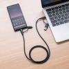 【値下げ品】4in1 USB2.0ケーブル PD60W対応 Type-C Type-A microUSB 1m 高耐久 ポリエチレンメッシュケーブル 充電 データ転送 スマホ タブレット ブラック