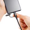【値下げ品】4in1 USB2.0ケーブル PD60W対応 Type-C Type-A microUSB 1m 高耐久 ポリエチレンメッシュケーブル 充電 データ転送 スマホ タブレット ブラック