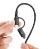 【値下げ品】4in1 USB2.0ケーブル PD60W対応 Type-C Type-A microUSB 1m 高耐久 ポリエチレンメッシュケーブル 充電 データ転送 スマホ タブレット ブラック