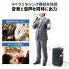 ポータブルワイヤレスアンプ 200W出力 ワイヤレスマイク2本付属 キャスター付き