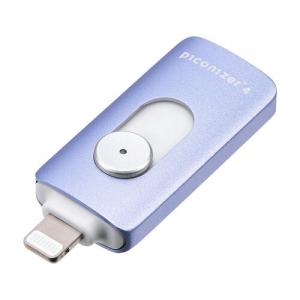Piconizer 4 128GB USBメモリ バイオレット Lightning USB Type-C iPhone Android 対応 MFi認証品