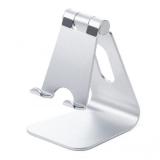 【アウトレット】タブレットスタンド アルミ製 無段階 角度調整 4～13インチ対応 シルバー
