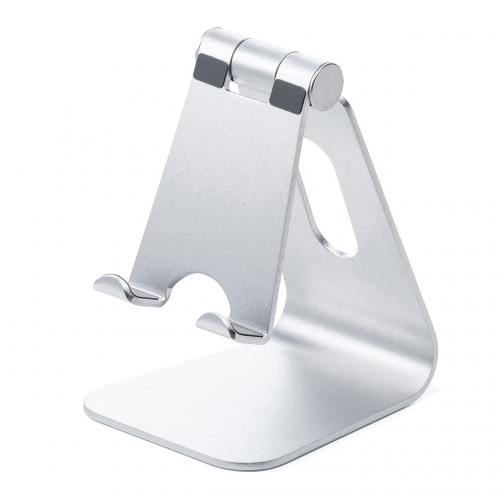 【アウトレット】タブレットスタンド アルミ製 無段階 角度調整 4～13インチ対応 シルバー