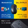 静音ワイヤレスマウス Bluetooth 専用レシーバー 両対応 ブルーLEDセンサー ブラック
