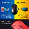 静音ワイヤレスブルーLEDコンボマウス(ブラック×レッド)