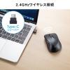 USB Type-C ワイヤレスマウス 小型 静音マウス 5ボタン ブラック