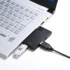 コネクタが回る USBハブ USB3.0 USB A×4 バスパワータイプ ブラック