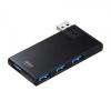 コネクタが回る USBハブ USB3.0 USB A×4 バスパワータイプ ブラック