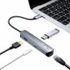 【アウトレット】USB Type-Cマルチ変換アダプタ HDMI LANポート付き ケーブル15cm