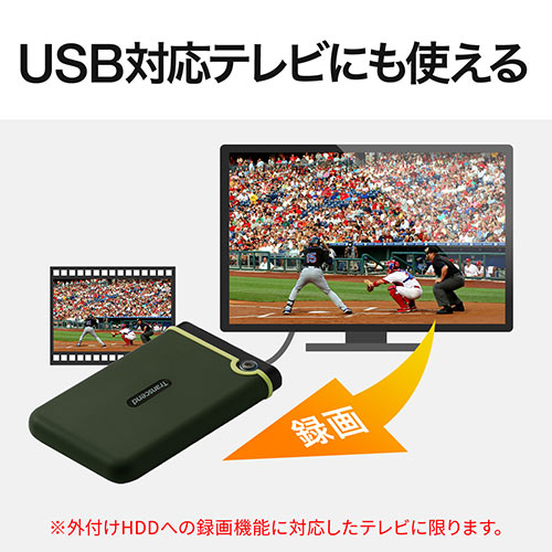 メモリダイレクト/耐衝撃 ポータブルHDD 2TB USB3.1 ミリタリー