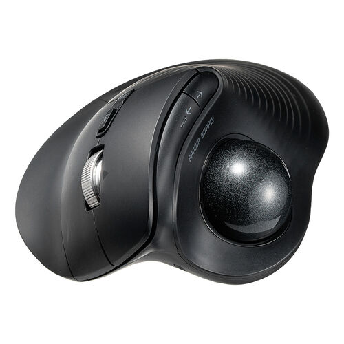 トラックボールマウス チルトホイール 高速スクロール エルゴノミクス 静音 2.4GHz Bluetooth ワイヤレス 5ボタン USB-C充電式 ブラック