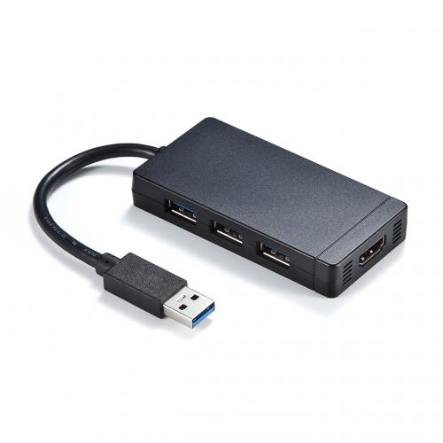 USBディスプレイアダプタ USBハブ付き USB A×3 HDMI出力
