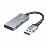 SD/microSDカードリーダー USB3.2 Gen1 USB A接続 メッシュケーブル アルミ筐体