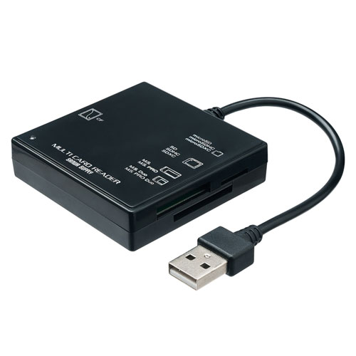 マルチカードリーダー USB2.0 SD/microSD MS CFカード対応