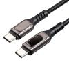 電力表示つき USB Type-Cケーブル USB PD100W対応 e-marker搭載 USB2.0 1m 高耐久 ブラック