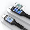 電力表示つき USB Type-Cケーブル USB PD100W対応 e-marker搭載 USB2.0 1m 高耐久 ブラック